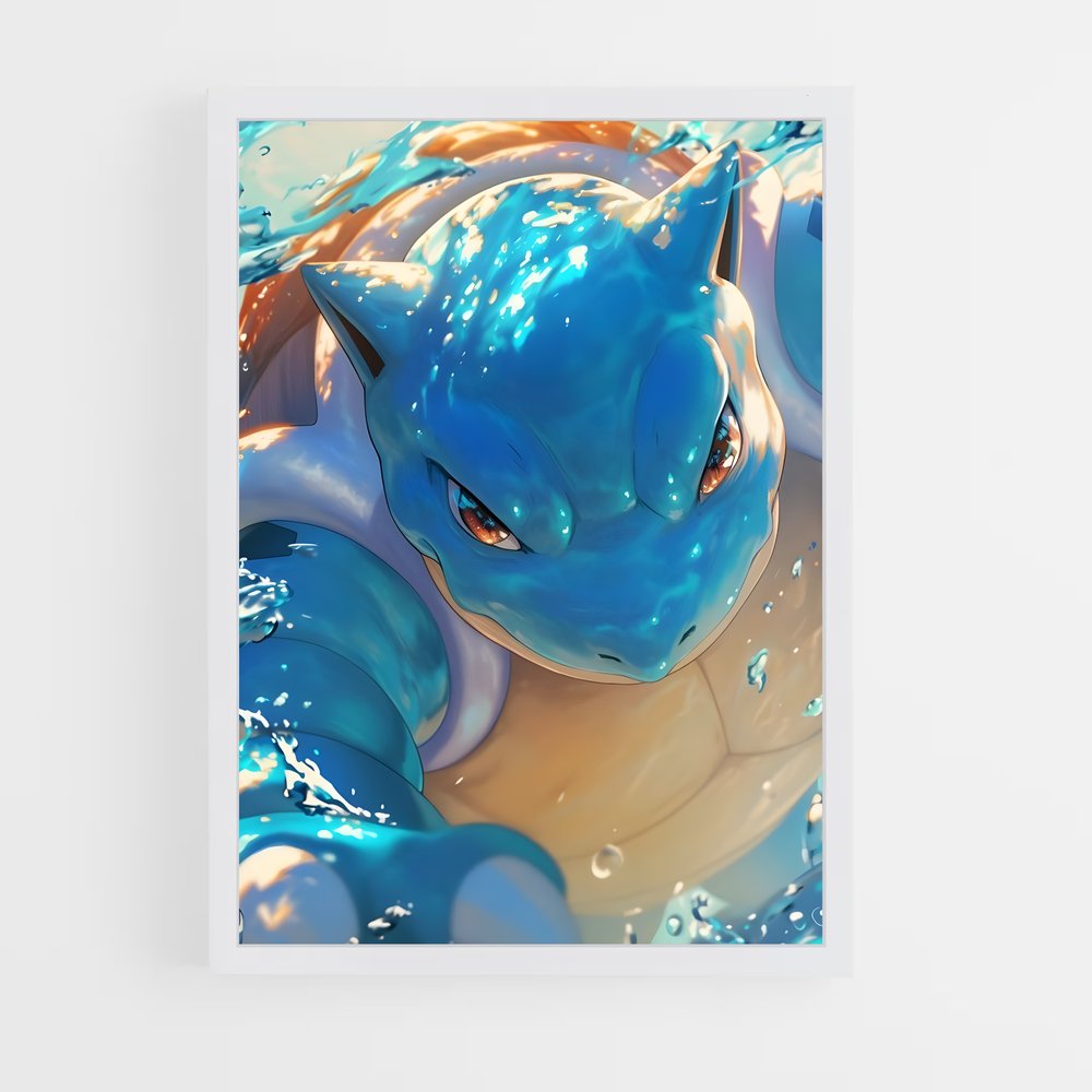 Poster Blue Wave Blastoise – affiche Pokemon (vue 3)