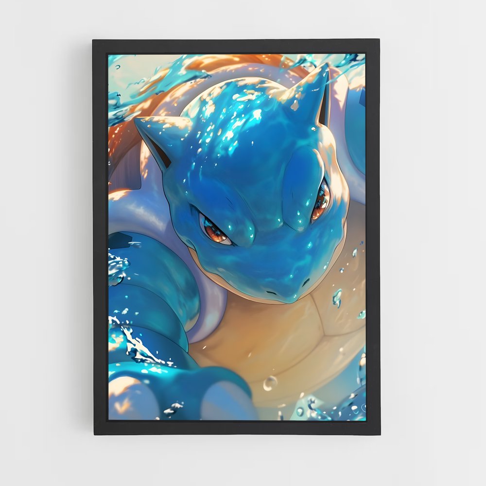 Poster Blue Wave Blastoise – affiche Pokemon (vue 2)