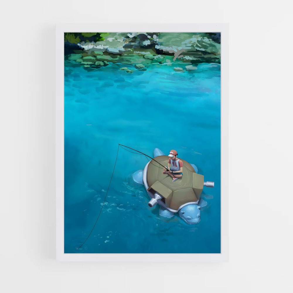 Poster Pêcheur Solitaire – affiche Pokemon (vue 3)