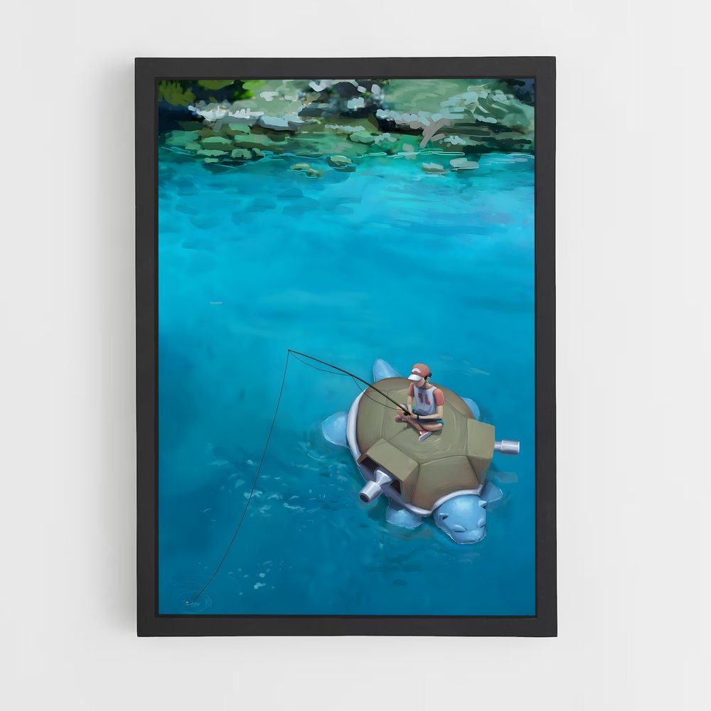 Poster Pêcheur Solitaire – affiche Pokemon (vue 2)