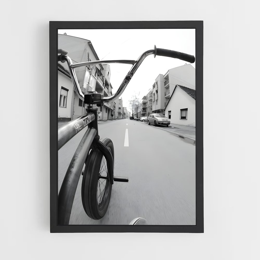 Poster BMX en Noir et Blanc (vue 2)