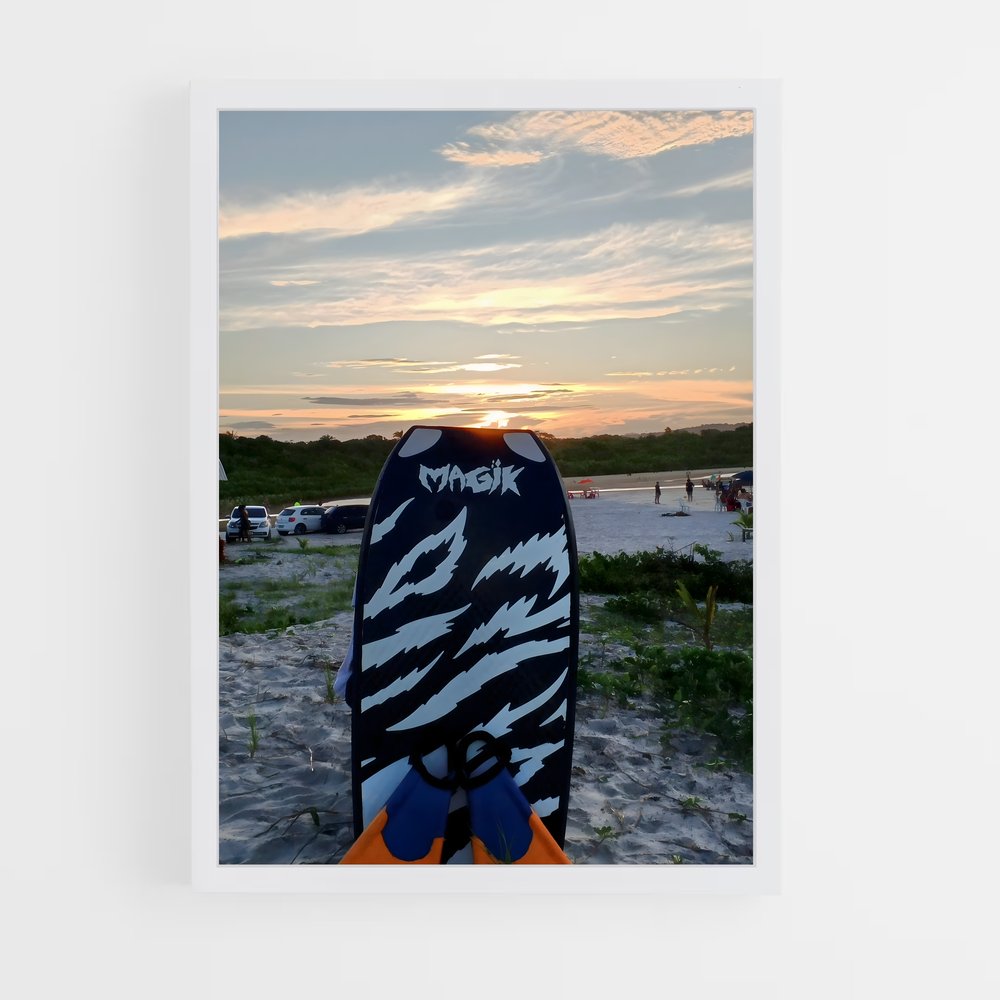 Poster Sunset Surf – affiche Bodyboard (vue 3)
