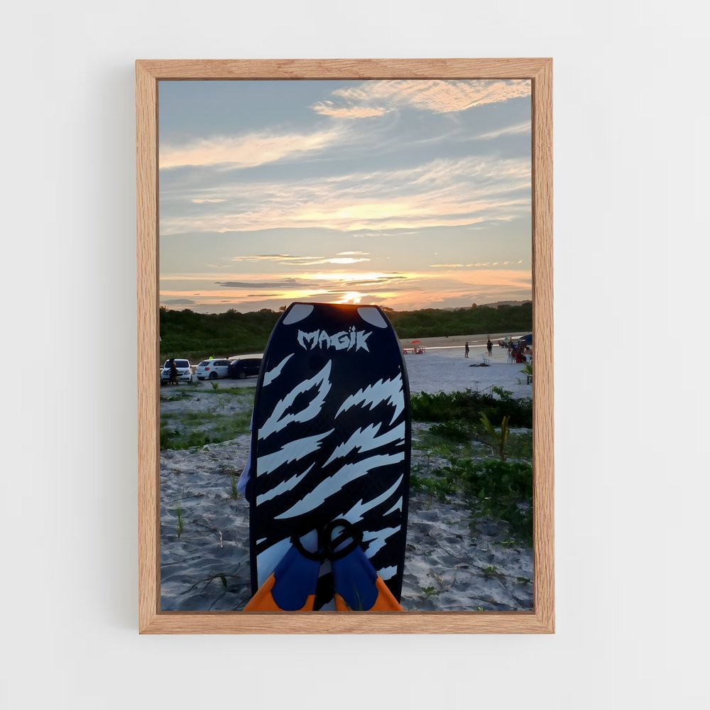Poster Sunset Surf – affiche Bodyboard (vue 4)