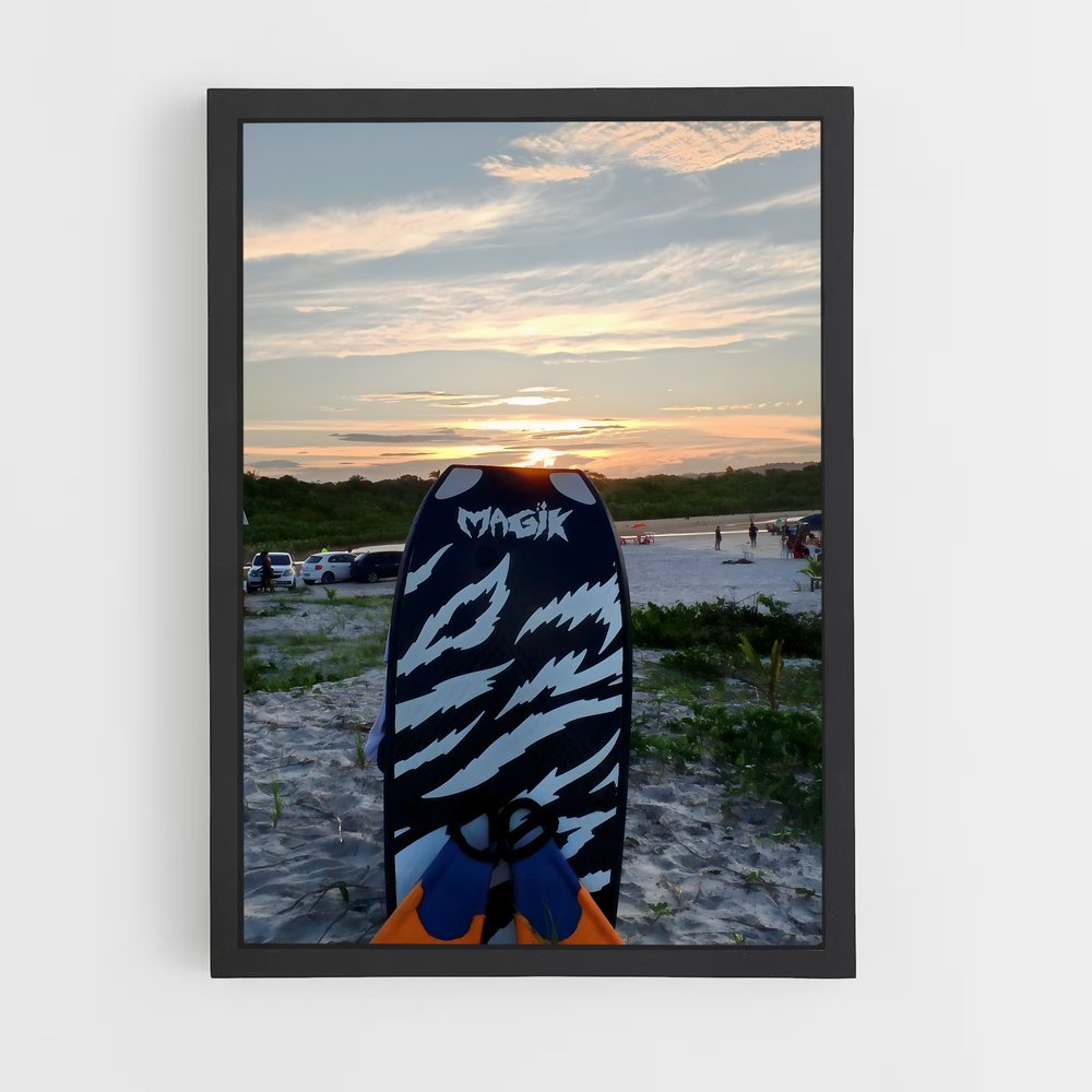 Poster Sunset Surf – affiche Bodyboard (vue 2)