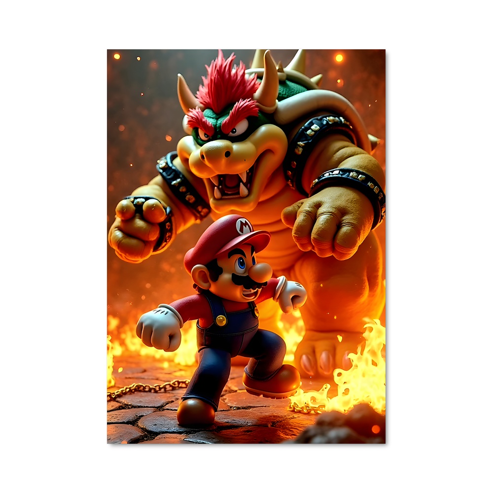 Poster Bowser en Flammes – affiche Mario