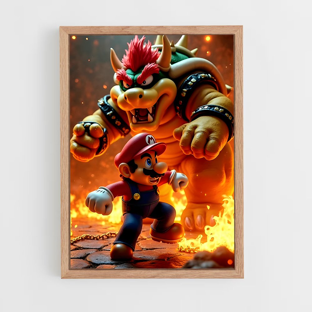 Poster Bowser en Flammes – affiche Mario (vue 4)