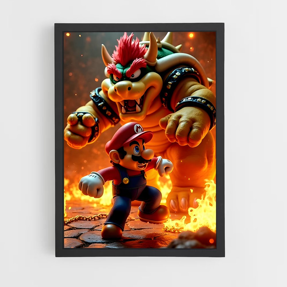 Poster Bowser en Flammes – affiche Mario (vue 2)