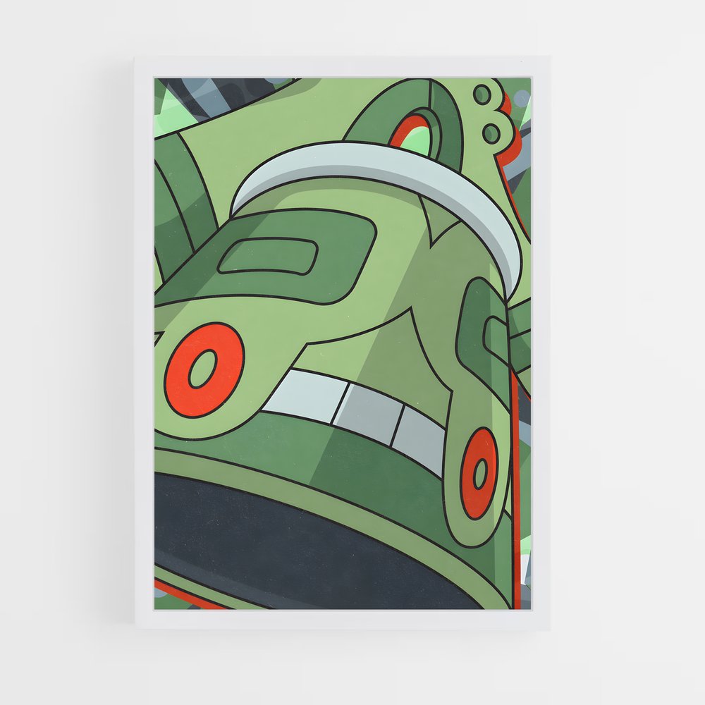 Poster Robot Vert – affiche Pokemon (vue 3)