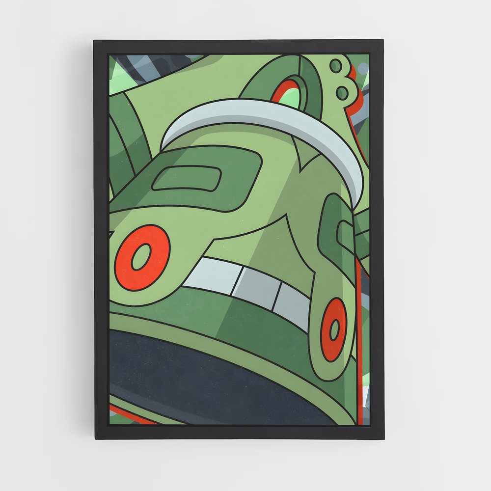 Poster Robot Vert – affiche Pokemon (vue 2)