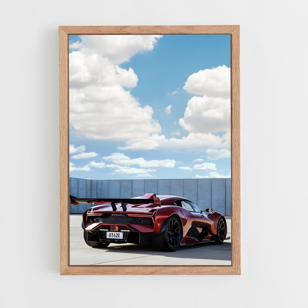 Poster Rouge Automobile – affiche Brabham (vue 4)