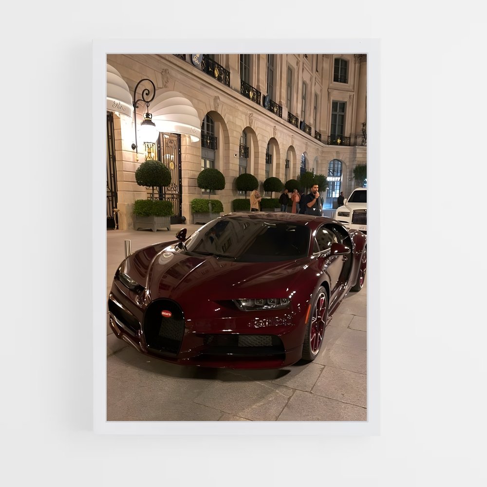 Poster Bugatti Rouge (vue 3)
