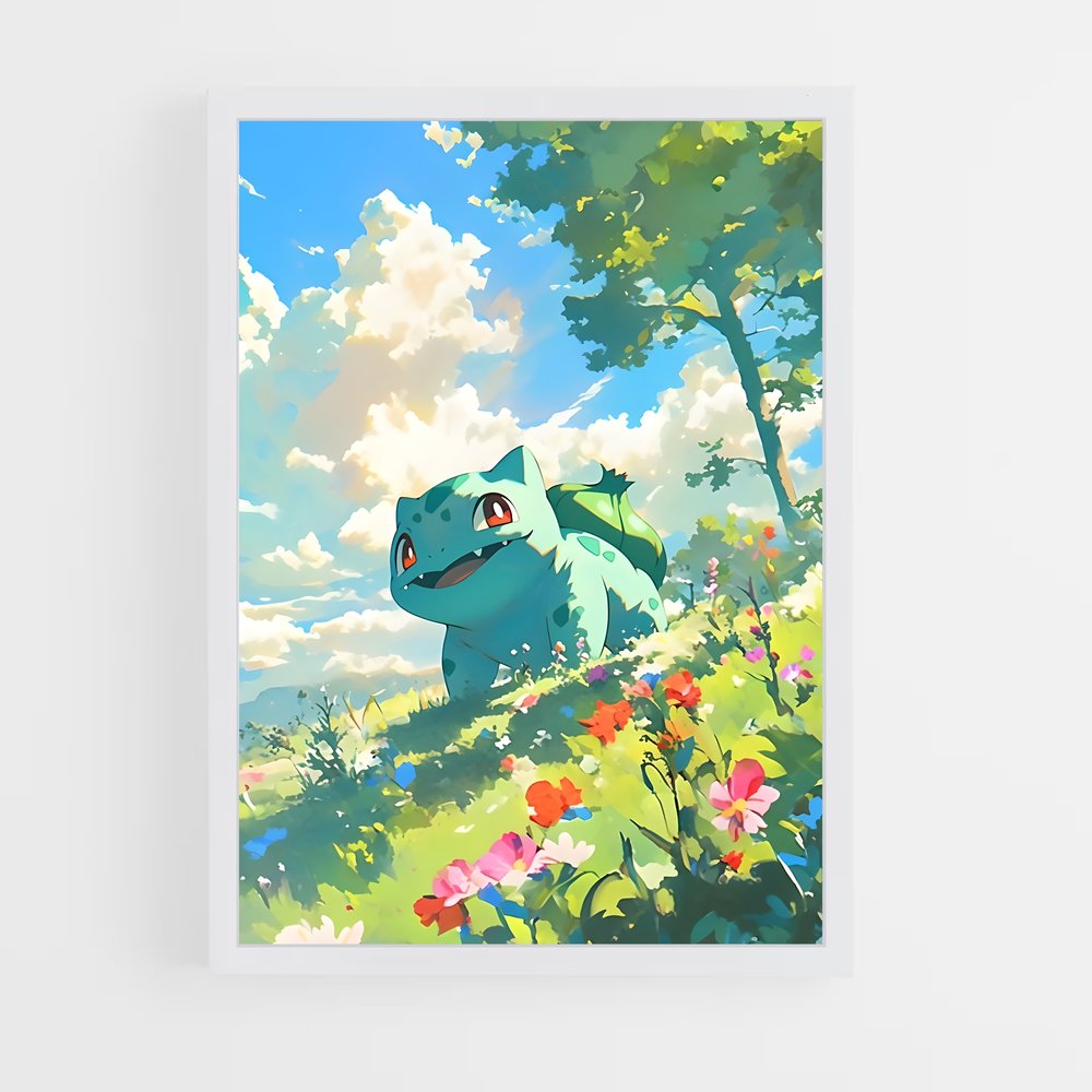 Poster Bulbasaur en Fleurs – affiche Pokemon (vue 3)