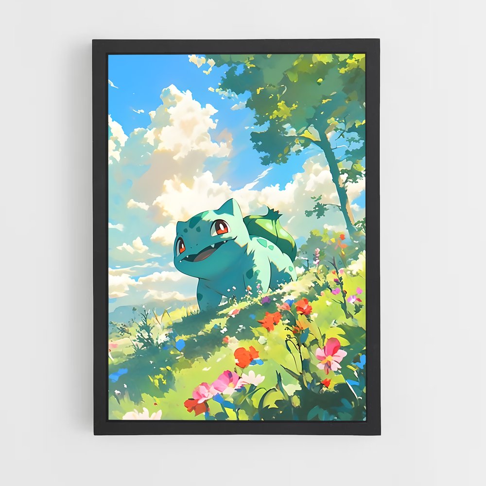 Poster Bulbasaur en Fleurs – affiche Pokemon (vue 2)
