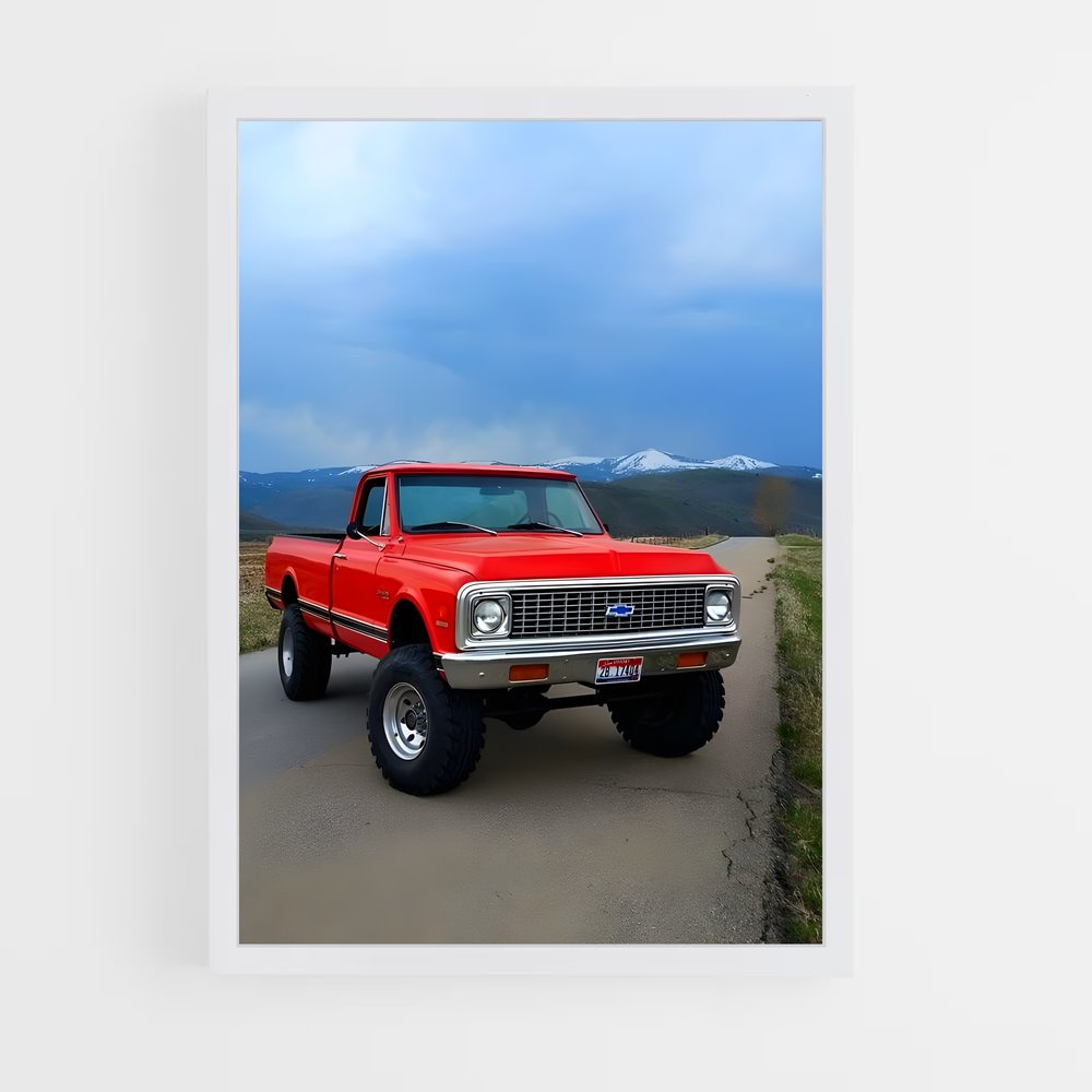Poster Road Trip Rouge – affiche Chevrolet (vue 3)