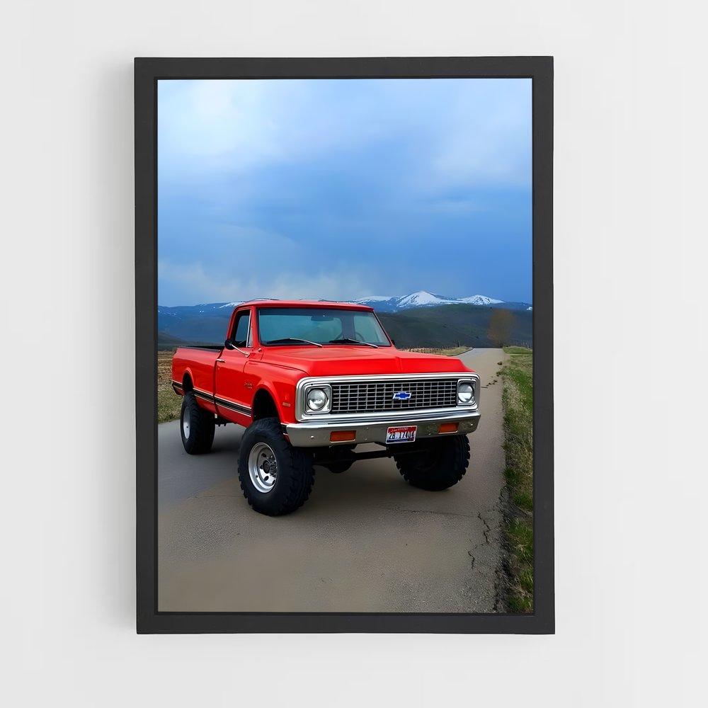 Poster Road Trip Rouge – affiche Chevrolet (vue 2)
