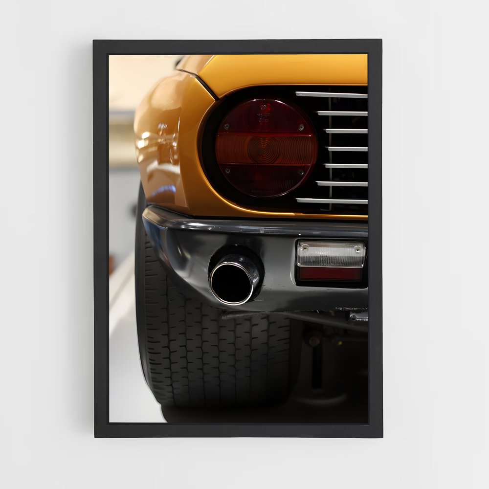 Poster Voiture Jaune au Musée – affiche Mercedes (vue 2)