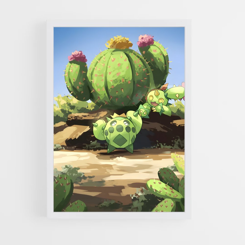 Poster Cactus Émeraude – affiche Pokemon (vue 3)