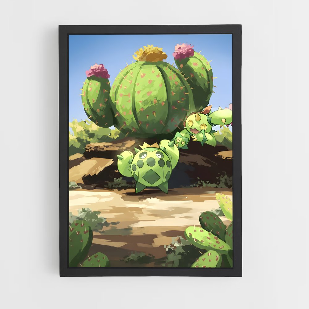 Poster Cactus Émeraude – affiche Pokemon (vue 2)
