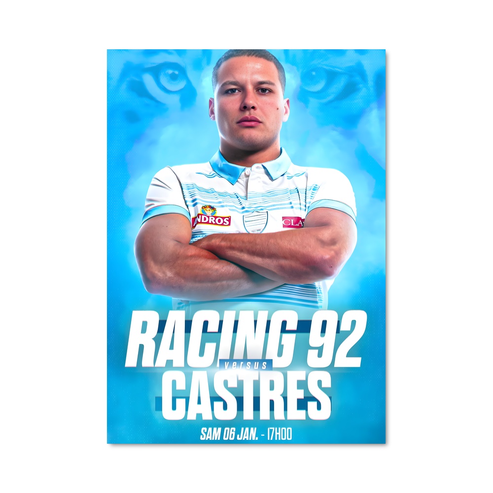 Poster Rugby en Blanc