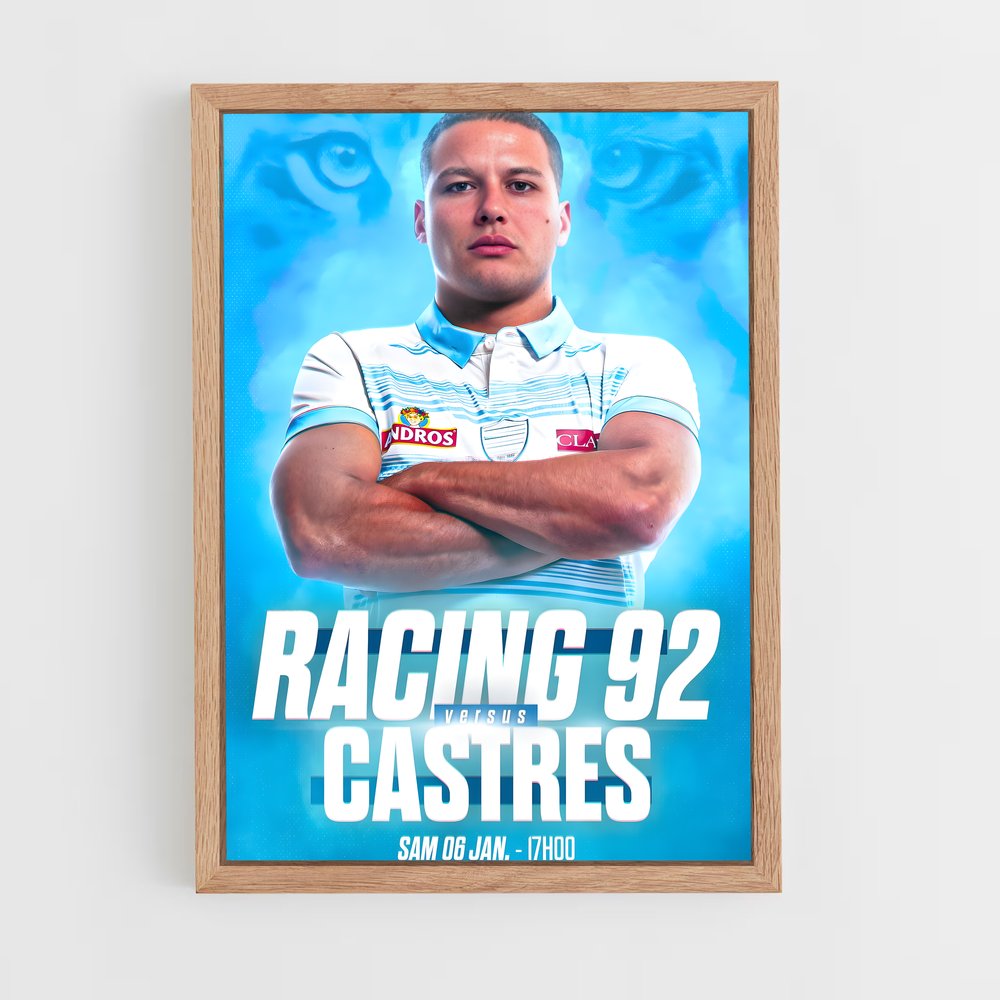Poster Rugby en Blanc (vue 4)