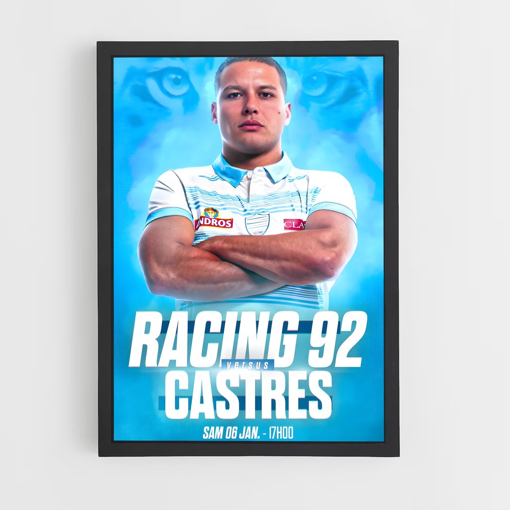 Poster Rugby en Blanc (vue 2)