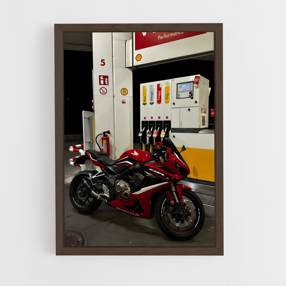 Poster Moto Rouge au Pétrole – affiche Honda Moto (vue 5)