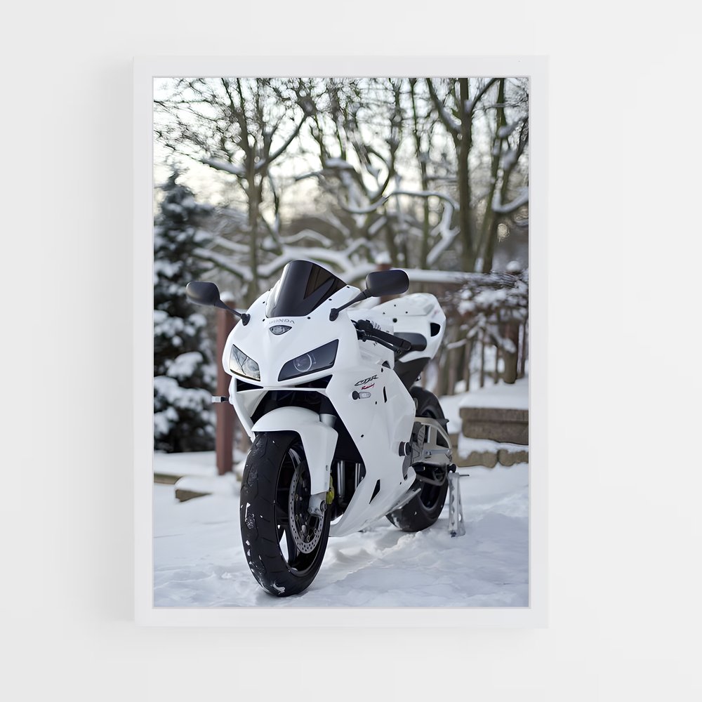 Poster Neige et Moteur – affiche Honda Moto (vue 3)