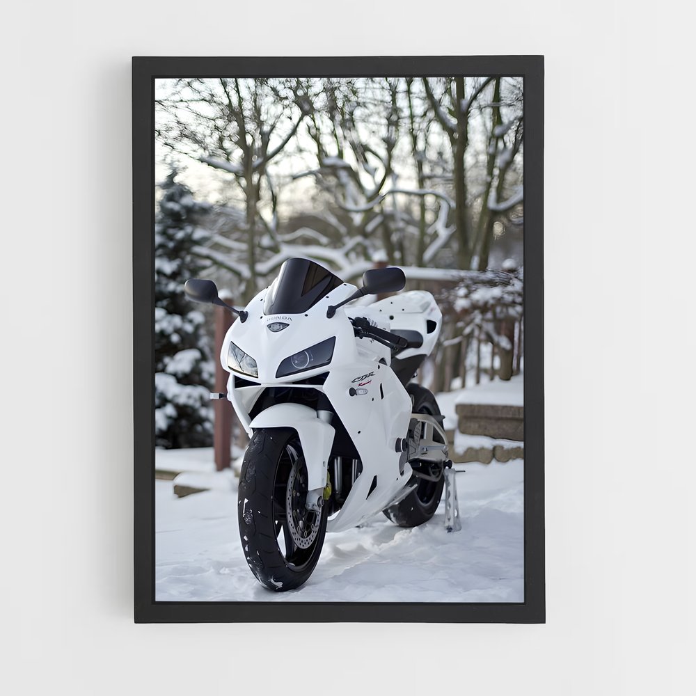 Poster Neige et Moteur – affiche Honda Moto (vue 2)