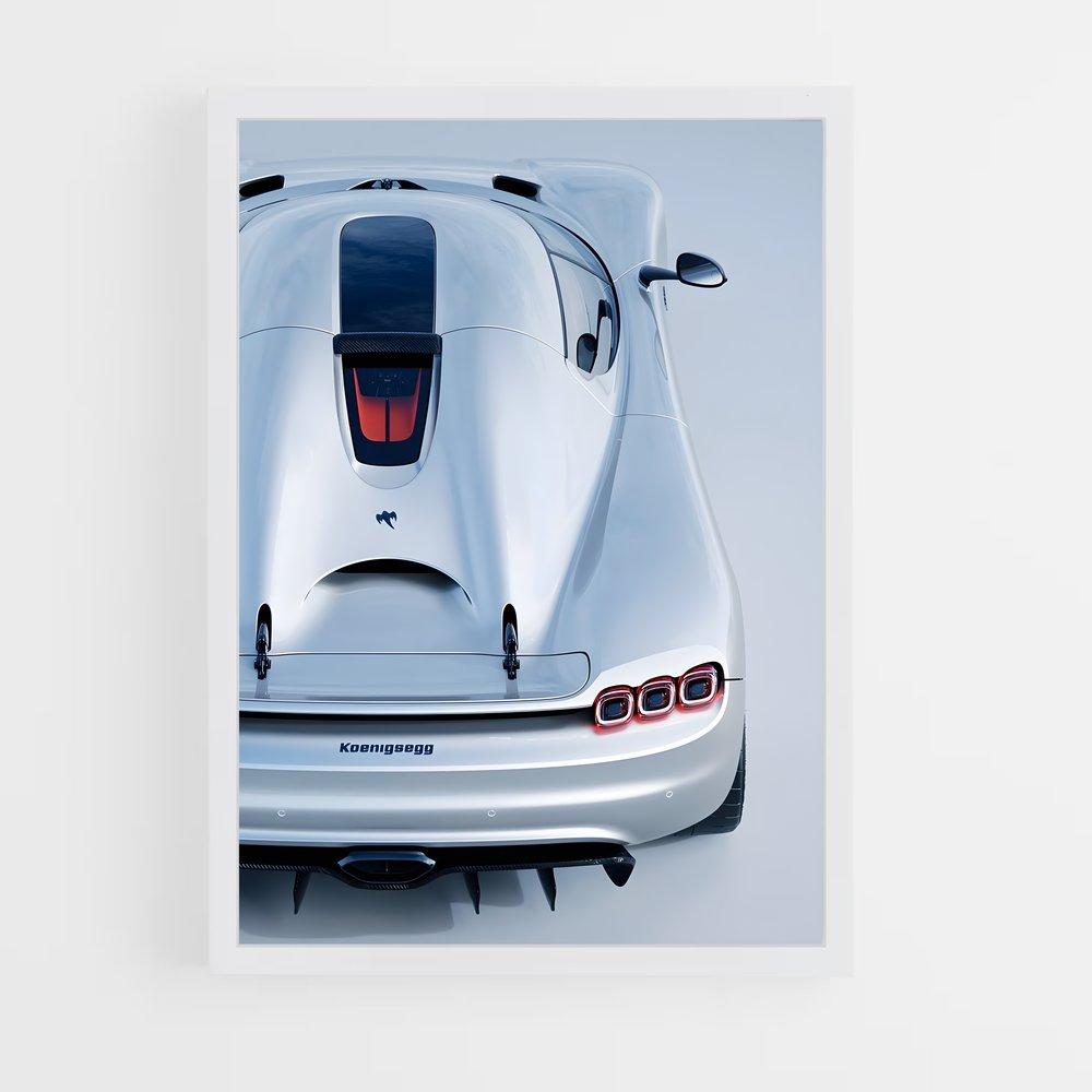 Poster Vitesse élégance argentée – affiche Koenigsegg (vue 3)