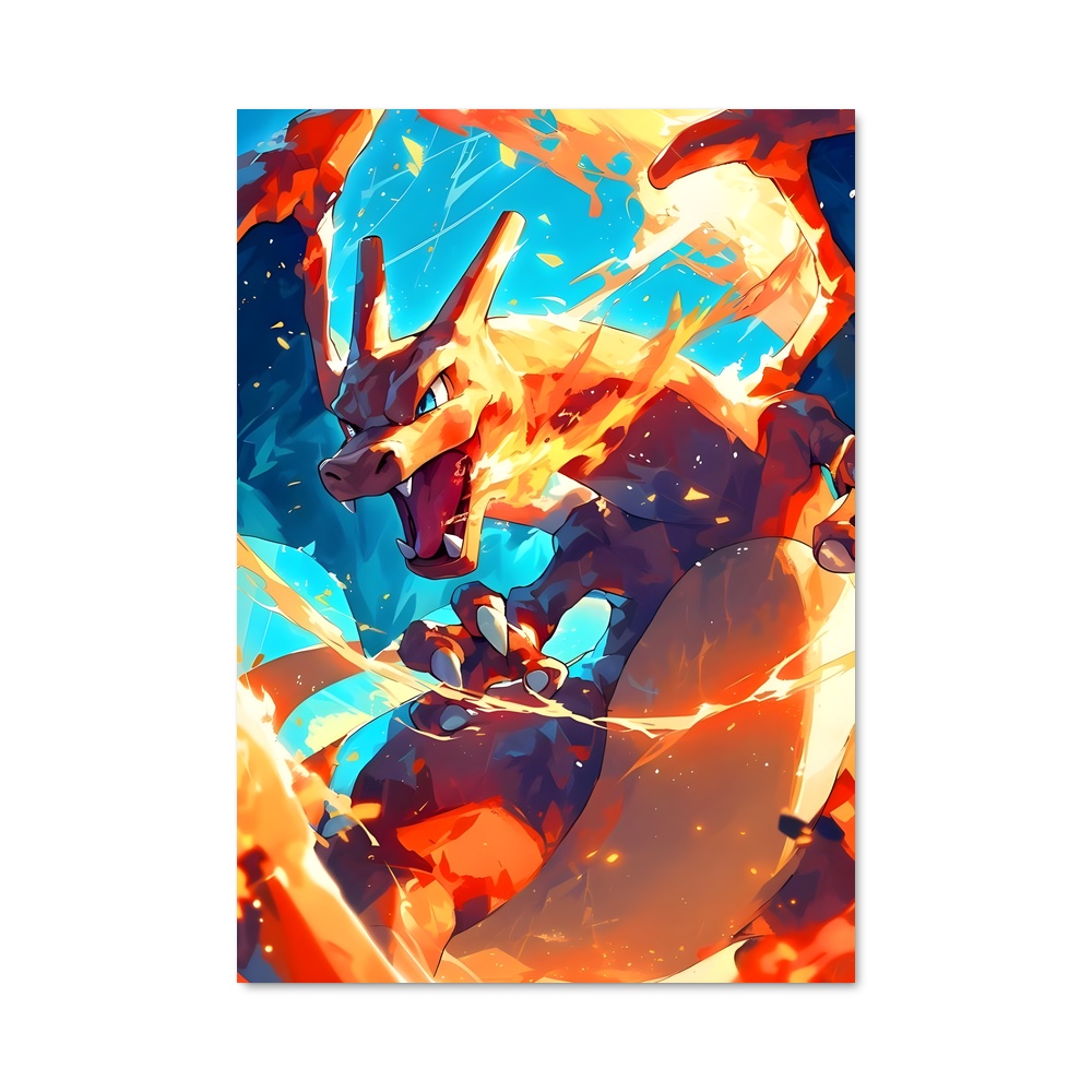 Poster Charizard en Flammes – affiche Pokemon