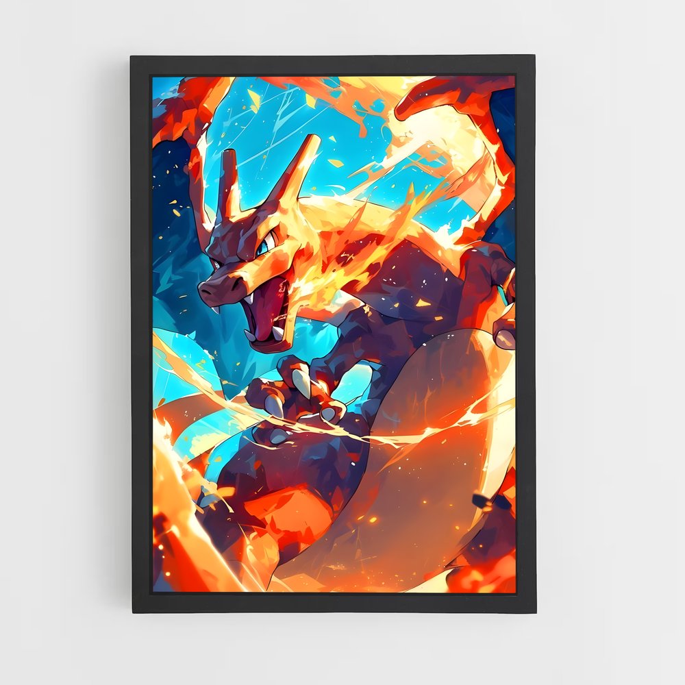 Poster Charizard en Flammes – affiche Pokemon (vue 2)