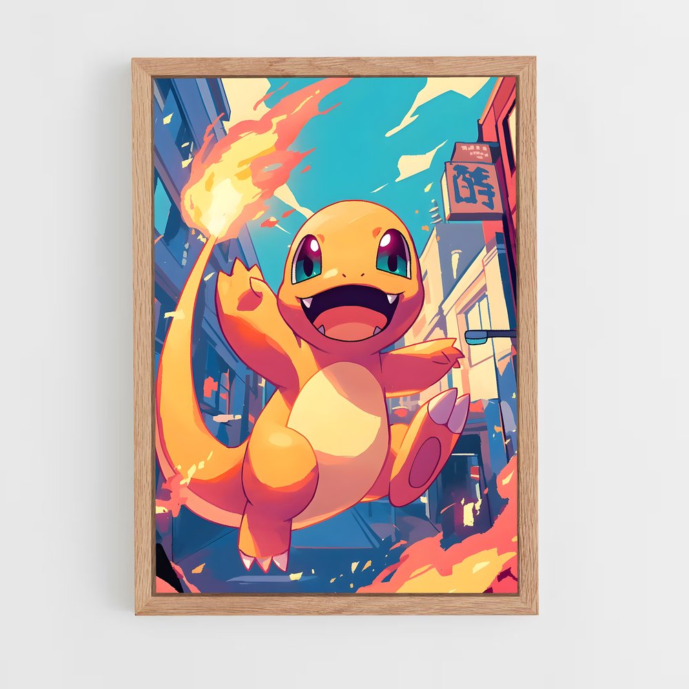 Poster Charmander à la Ville – affiche Pokemon (vue 4)
