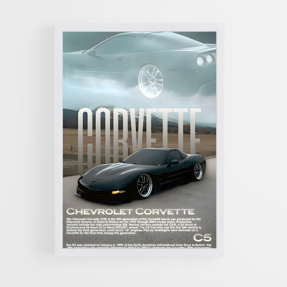Poster Chevrolet Noir (vue 3)