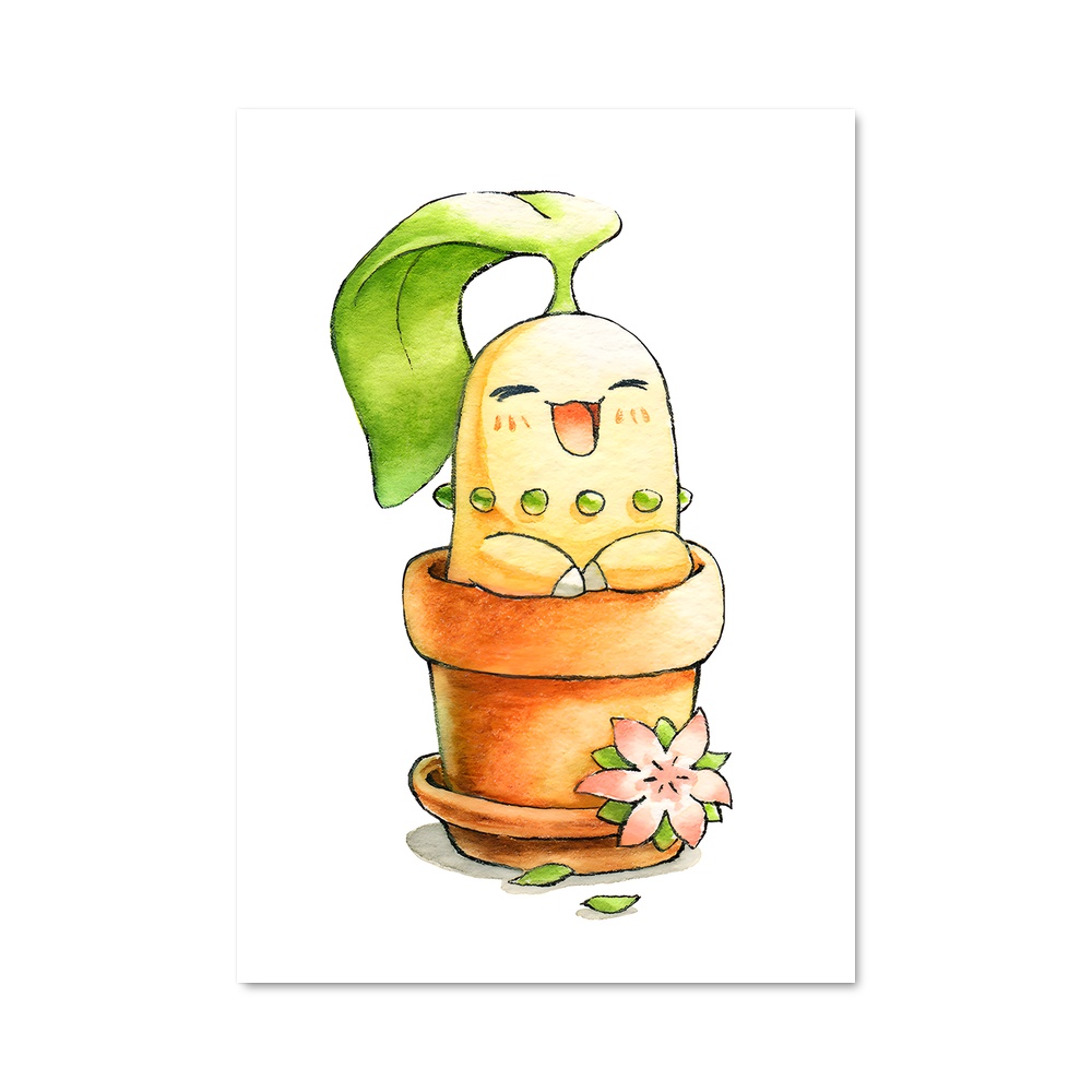 Poster Chikorita Verde – affiche Pokemon