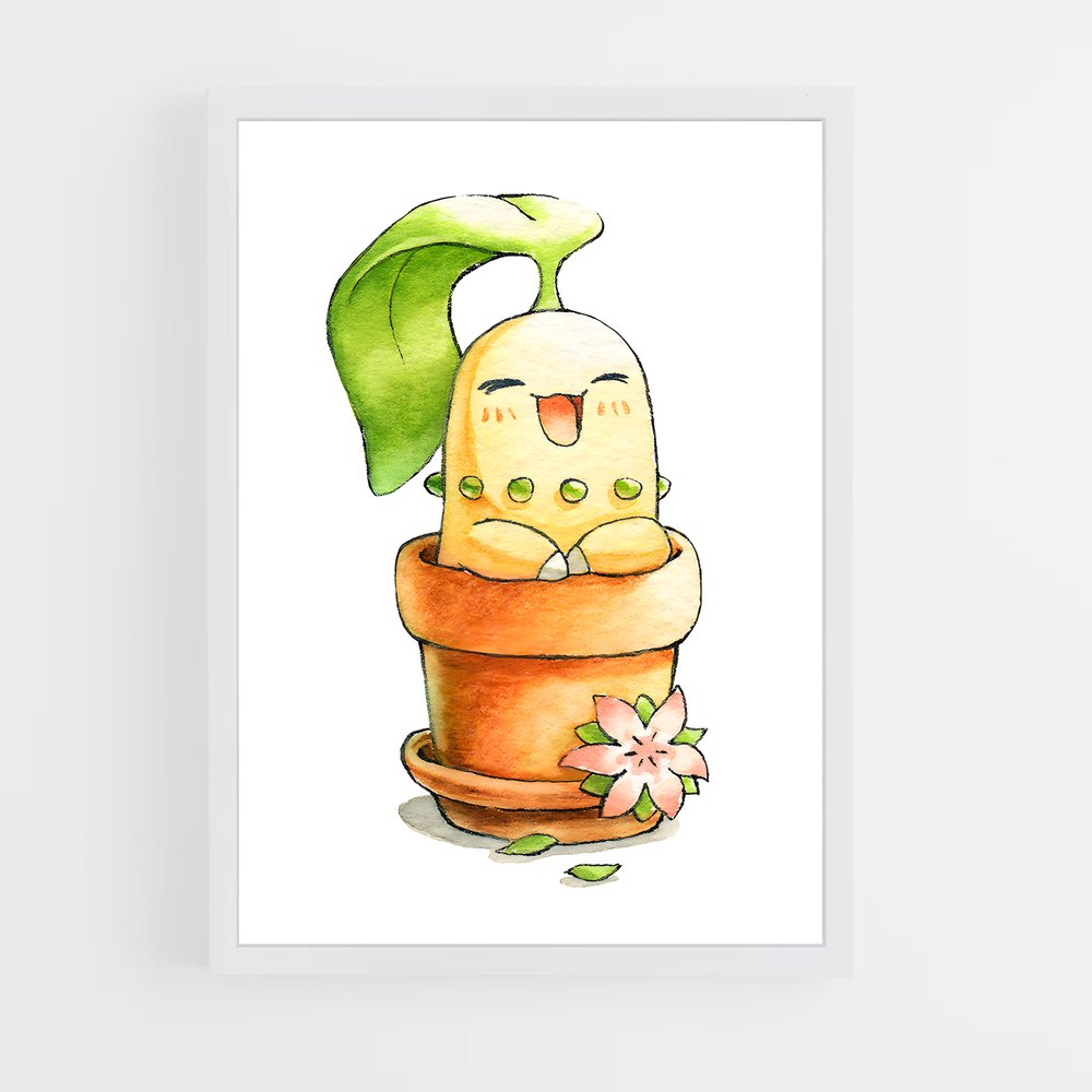 Poster Chikorita Verde – affiche Pokemon (vue 3)