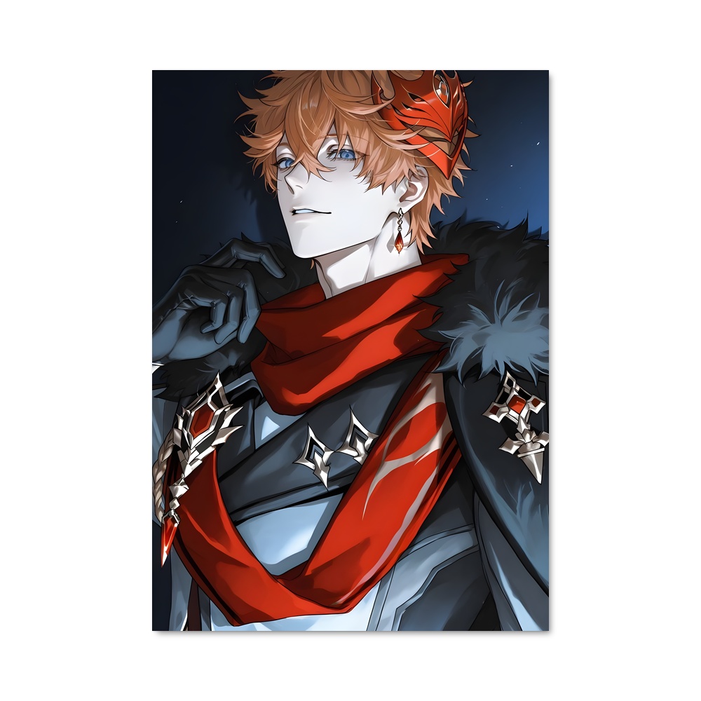Poster L'Homme au Foulard Roux – affiche Genshin impact