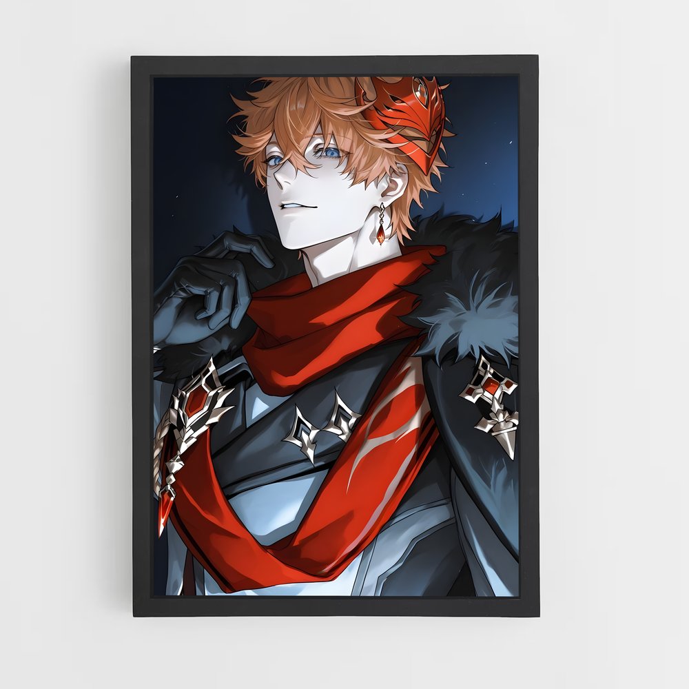 Poster L'Homme au Foulard Roux – affiche Genshin impact (vue 2)