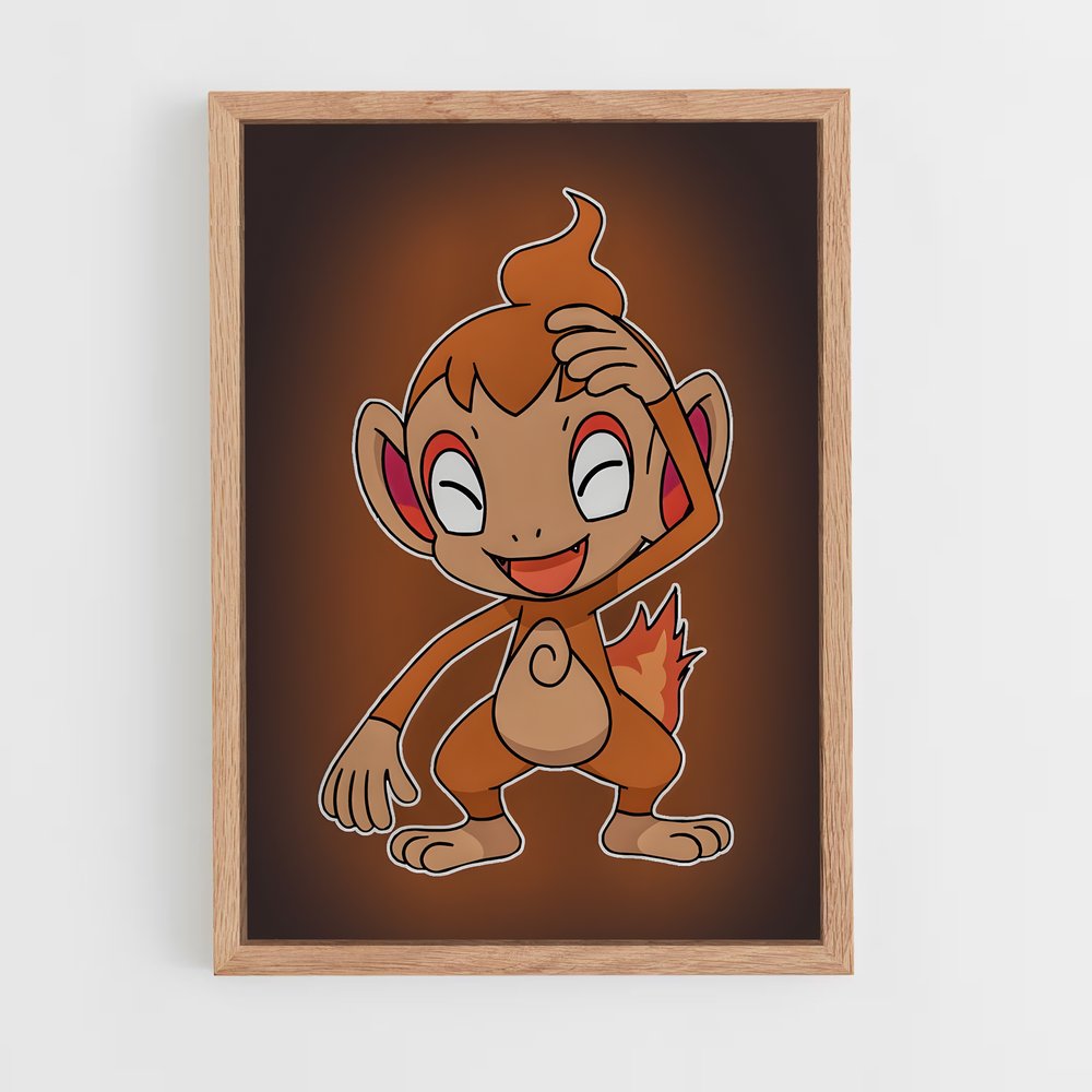 Poster Sourire de Chimchar – affiche Pokemon (vue 4)