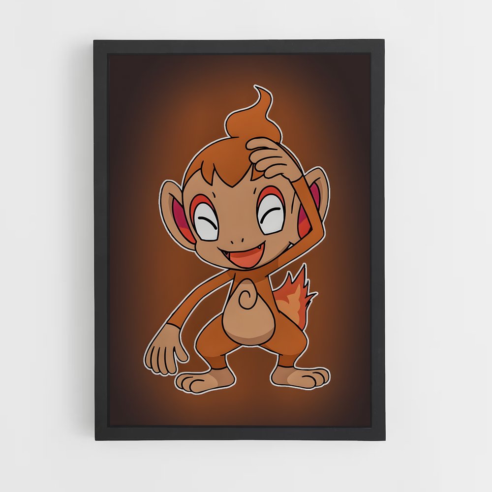Poster Sourire de Chimchar – affiche Pokemon (vue 2)