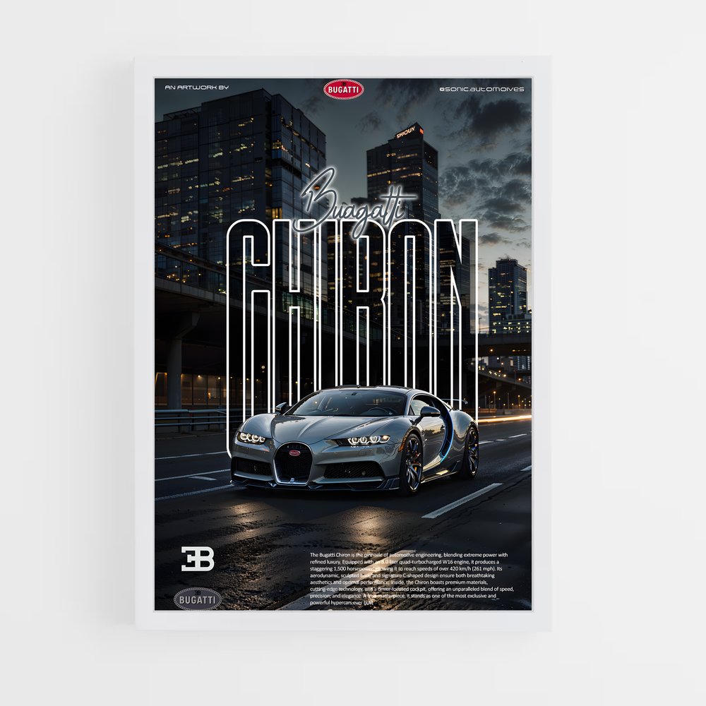 Poster City Drive – affiche Bugatti (vue 3)