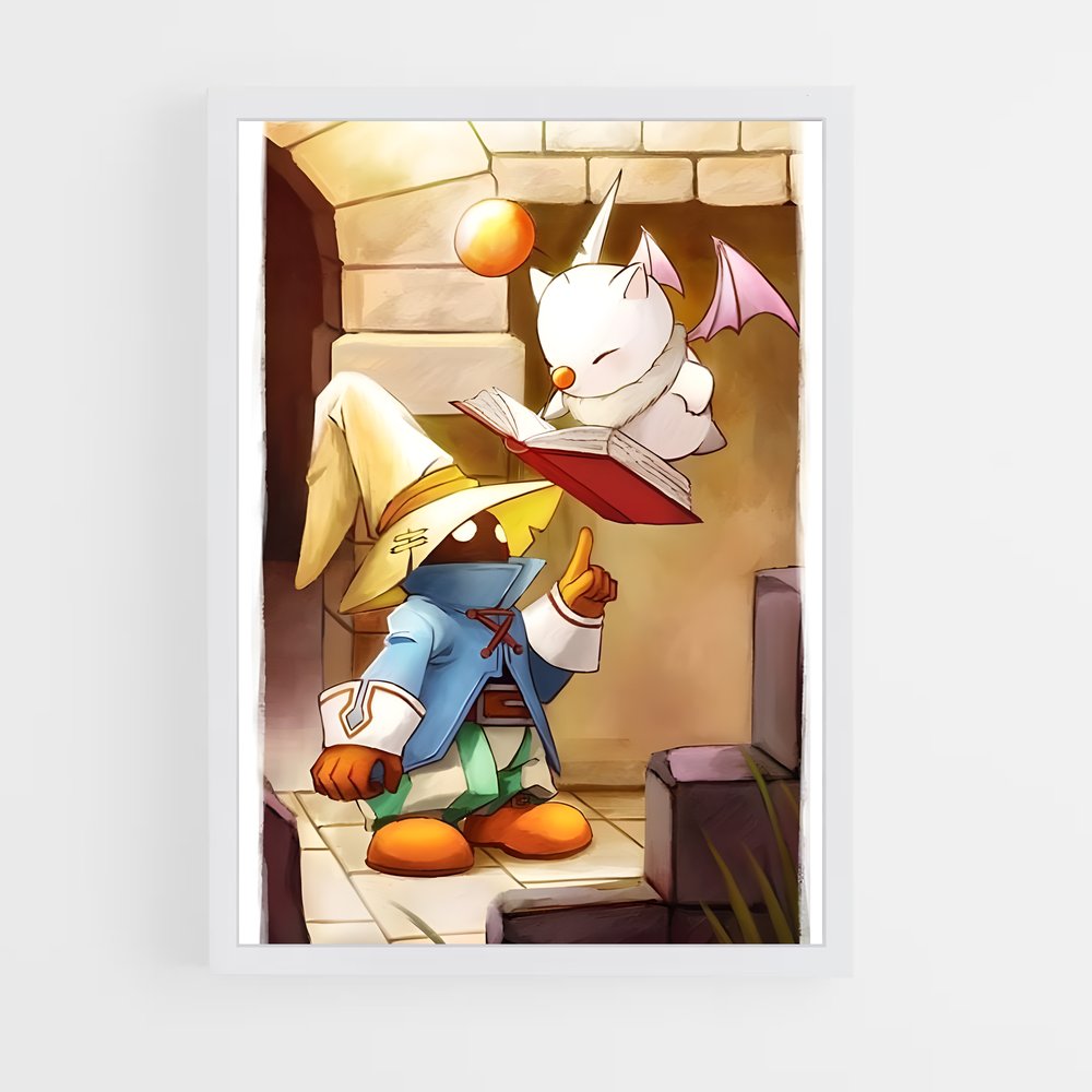 Poster Chocobo et le Compagnon Félin – affiche Final Fantasy (vue 3)