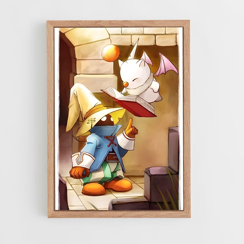Poster Chocobo et le Compagnon Félin – affiche Final Fantasy (vue 4)