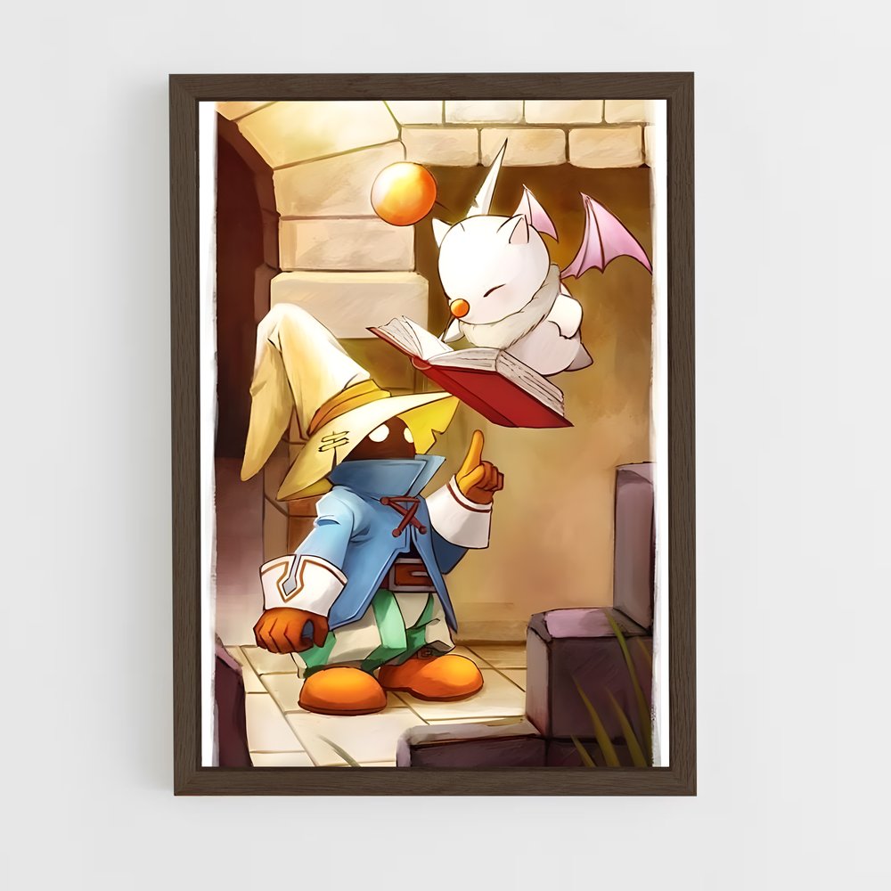 Poster Chocobo et le Compagnon Félin – affiche Final Fantasy (vue 5)