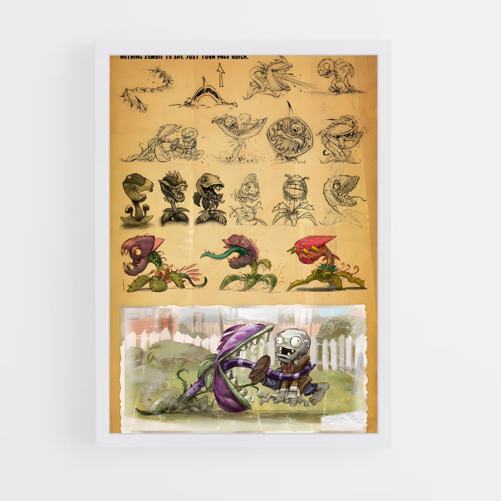Poster Chompers in Action – affiche Plants vs zombies (vue 3)