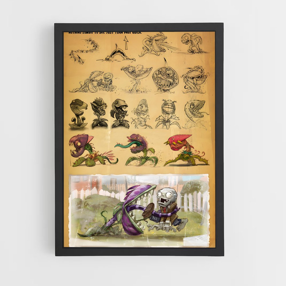 Poster Chompers in Action – affiche Plants vs zombies (vue 2)