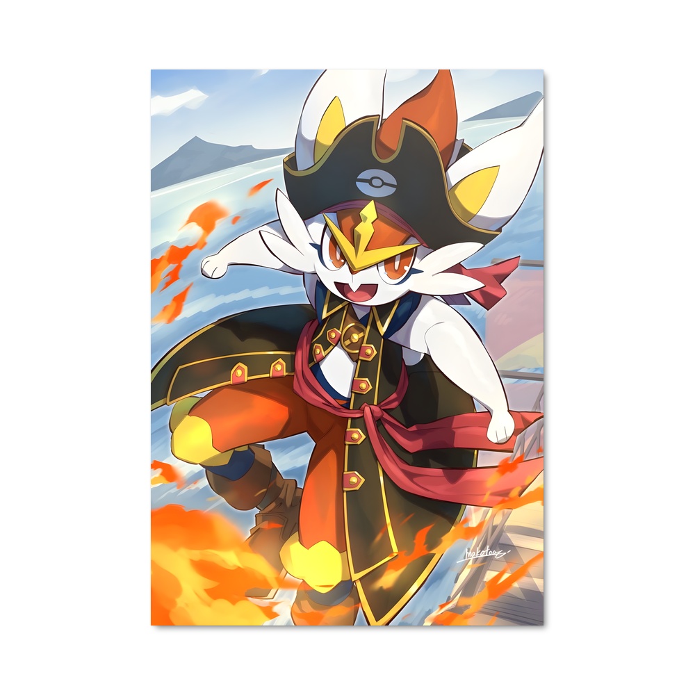 Poster Cinderace le Pirate – affiche Pokemon