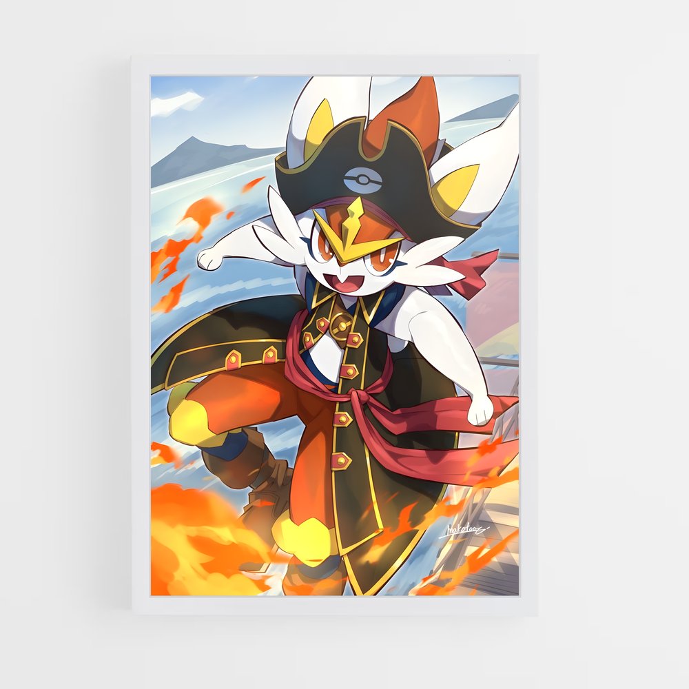 Poster Cinderace le Pirate – affiche Pokemon (vue 3)