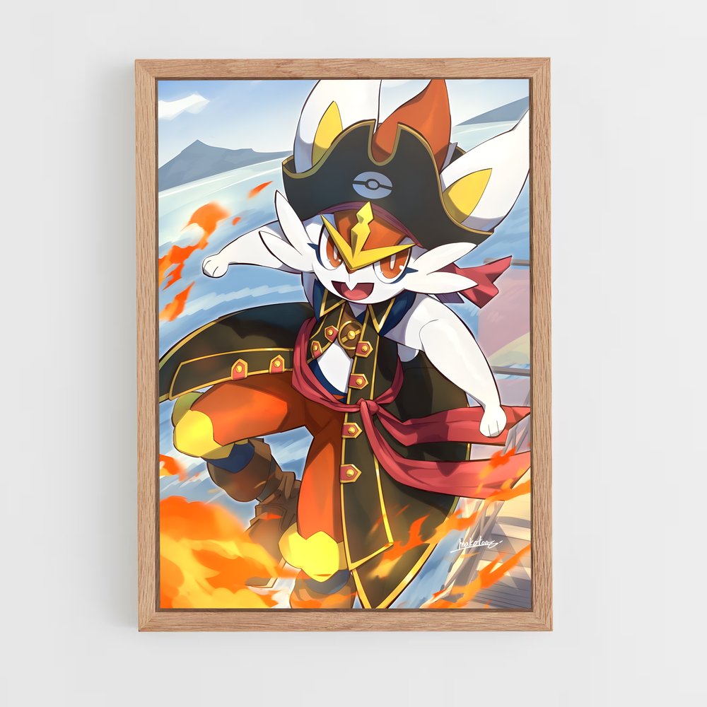 Poster Cinderace le Pirate – affiche Pokemon (vue 4)