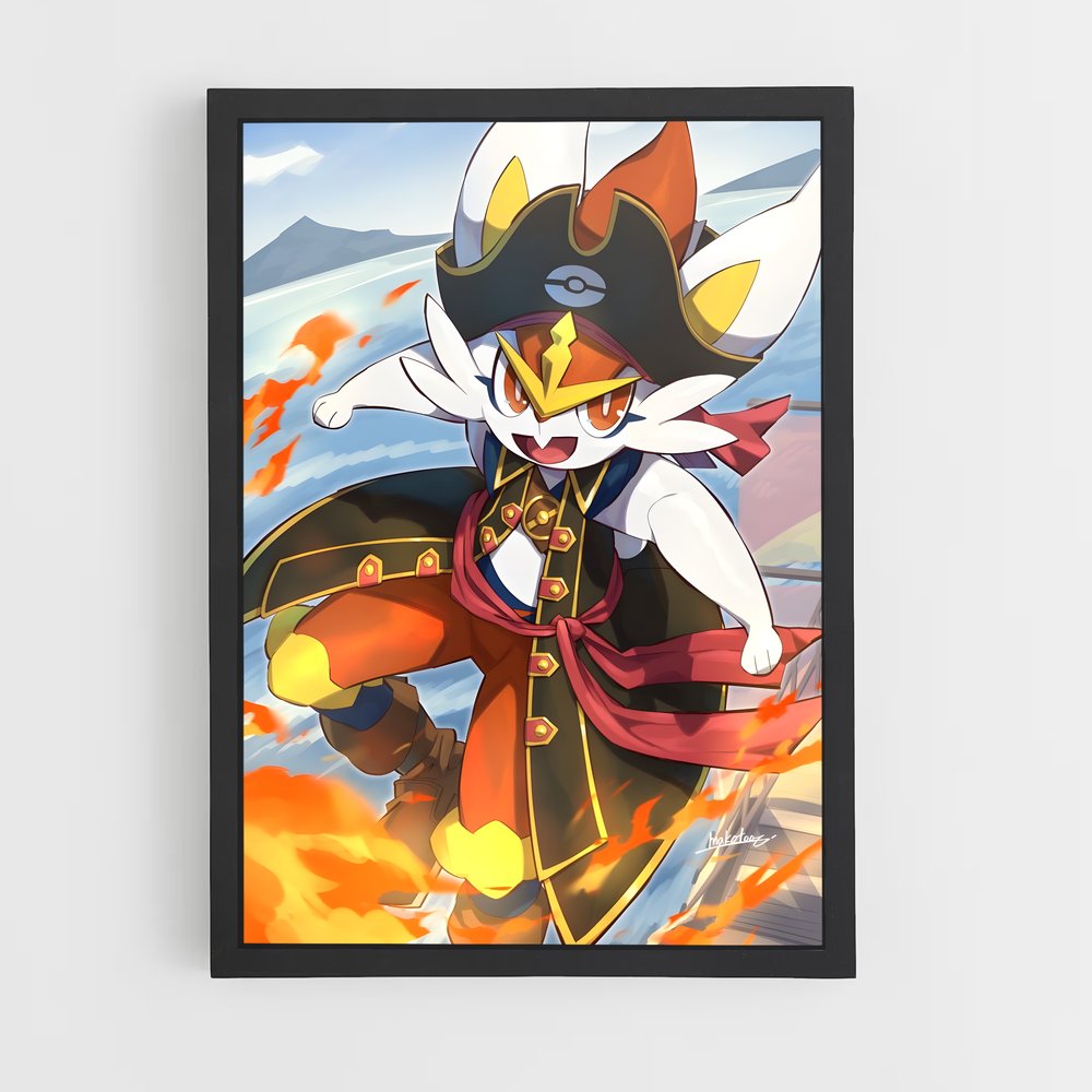 Poster Cinderace le Pirate – affiche Pokemon (vue 2)