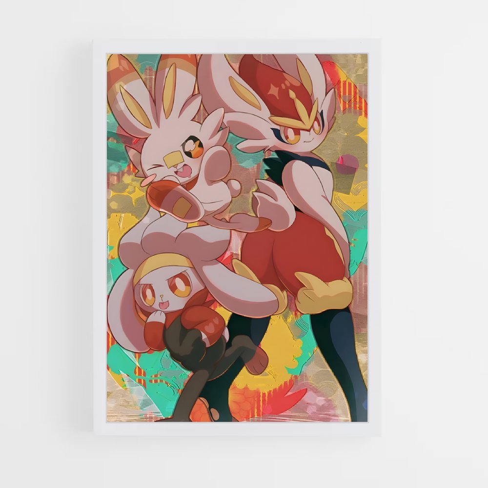 Poster Flamme Énergique – affiche Pokemon (vue 3)